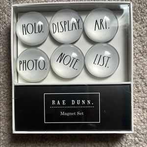 Rae Dunn White Magnet Set with Text